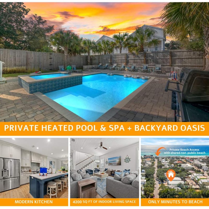 Enchanting Oasis: Private Pool, Spa, Gated Beach Access, Bikes