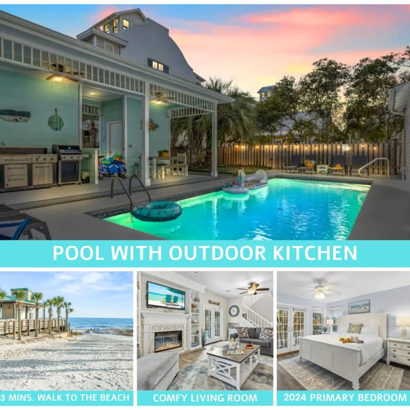 3 Min to Beach | Private Pool & Outdoor Kitchen