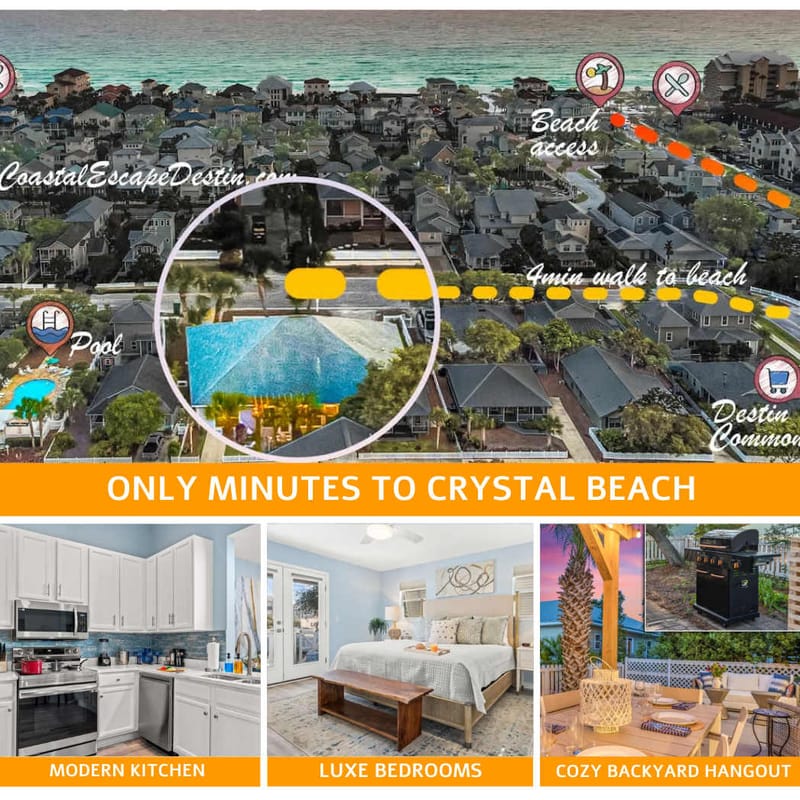 Luxe Home | 4 Min Walk to Crystal Beach & Pool